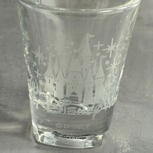 Disney World Shot Glass Clear Etched Frosted Cinderella Castle Souvenir Magic